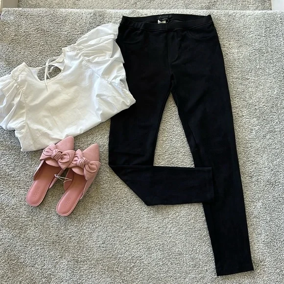 Anthropologie Sanctuary Grease Black Faux Suede Legging Pants - Picture 2 of 10